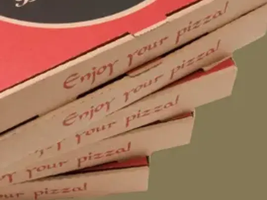 Pizza Box — lower detail (demo view generated from the product photograph)