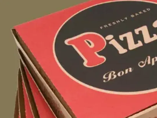 Pizza Box — upper detail (demo view generated from the product photograph)